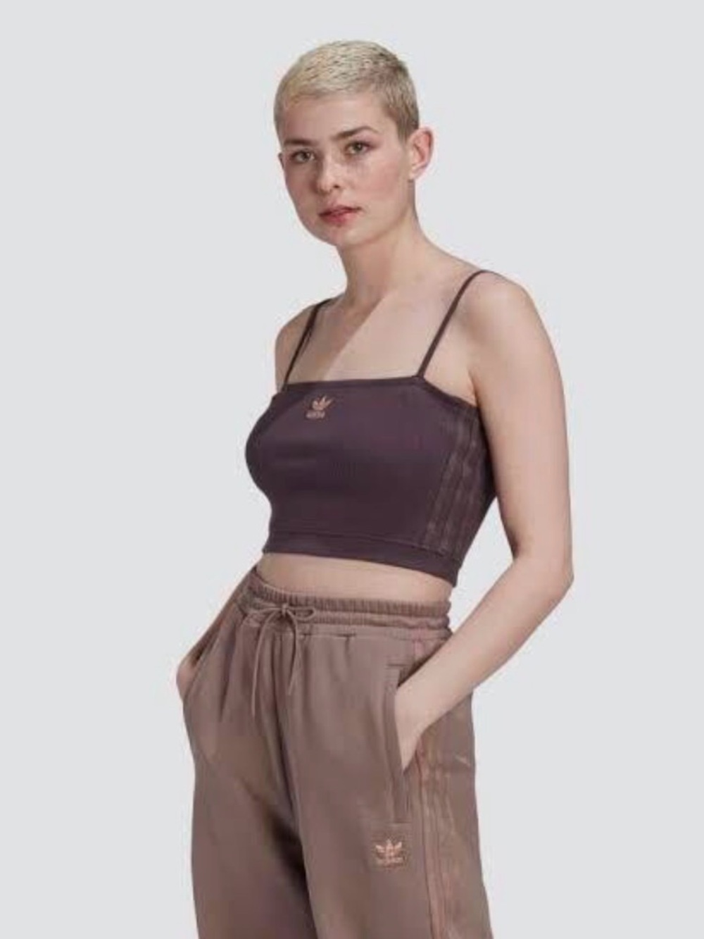 🆕Adidas - Retro Ribbed Spaghetti Strap Crop Top